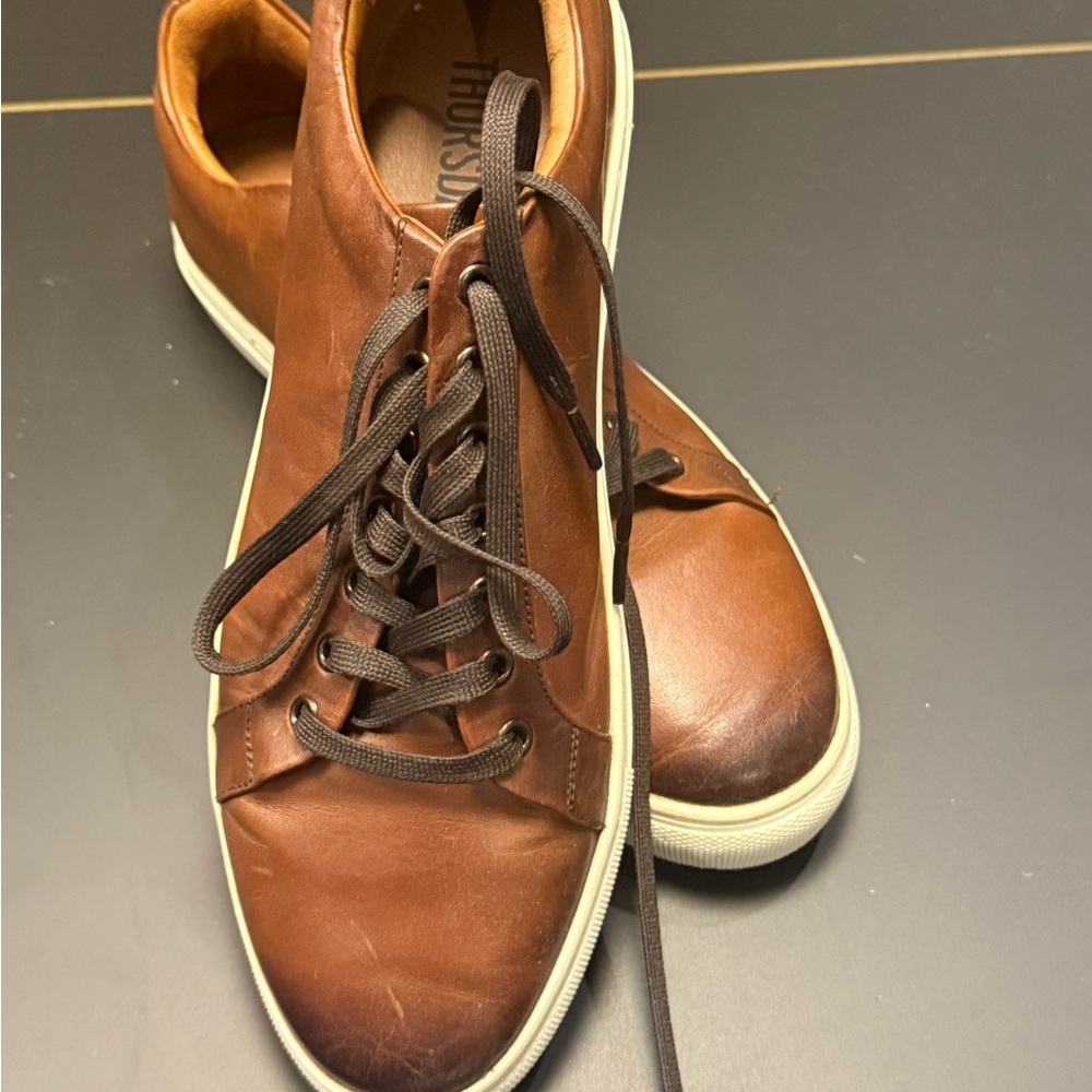 Thursday Boot Company Chestnut Leather Sneakers - Picture 3 of 4